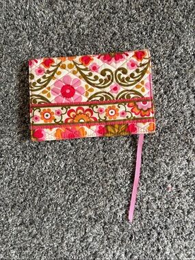 Vera Bradley Quilted Floral Fabric Wallet - Pink, Orange, Olive